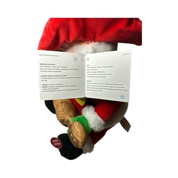 NWT Singing Cuddle Barn Cowboy Kringle Animated Plush Santa Claus Christmas - Picture 6 of 7
